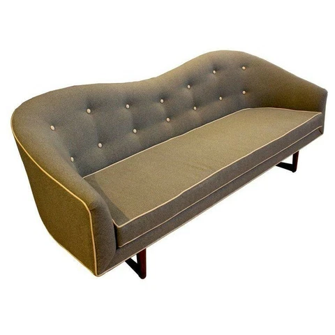 Camelback Sofa 1960s Mid-Century Modern New Felted Wool Upholstery Cover