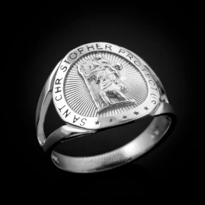 925 Sterling Silver Saint Christopher Medallion Ring - Image 1 of 2