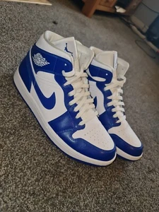 jordan 1 mid hyper royal white Mens uk9 - Picture 1 of 8