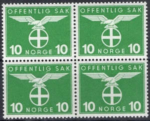 3065 Norway 1942, NK T 50, 10 øre Suncross official, MNH, Mi D46, SC #O46. - Picture 1 of 1