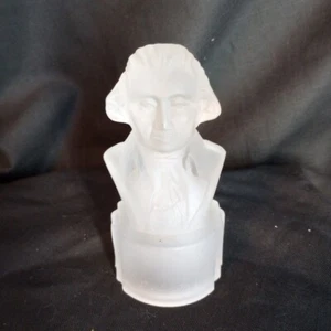 Vtg LE Smith Mt Rushmore Collection Pressed Frosted Glass George Washington Bust - Picture 1 of 9