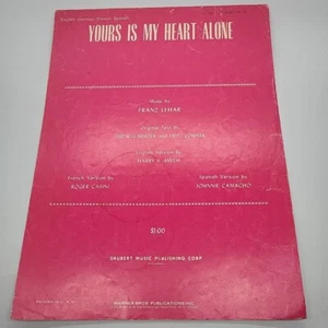 Yours Is My Heart Alone Franz Lehar Vintage Sheet Music 1929 - Picture 1 of 4