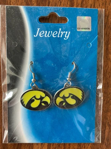 College NCAA Iowa Hawkeyes Football Team Logo Dangle Earrings by Siskiyou New Cover