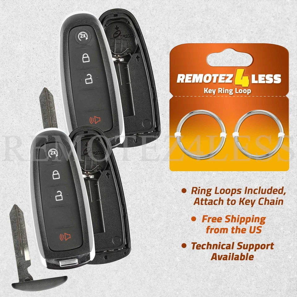 2 For 2012 2013 2014 2015 Replacement Ford Explorer Remote Key Shell Case Pad 4b - Image 1 of 1