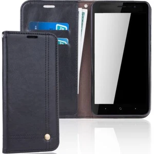 Wiko Lenny 4 Etui Case Komórka Cover Ochrona Pokrowiec Flip Futerał ochronny Etui Czarne - Zdjęcie 1 z 5