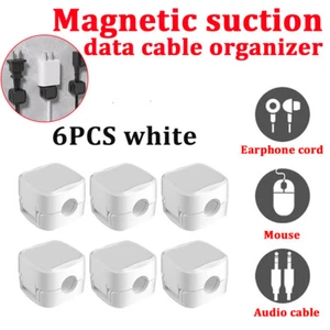 6 Pcs Magnetic Cable Clips Spring Cord Organizer Holder Desk Cord Holder - Afbeelding 1 van 24