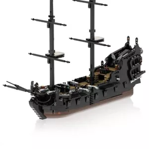MOC-136494 Black Pirate Ship Model for Pirates Theme Series 2460 Pieces New - Picture 1 of 5