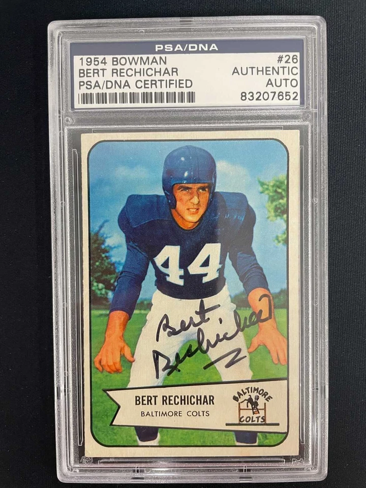 BERT RECHICHAR 1954 BOWMAN #26 - PSA/DNA AUTHENTIC AUTO - BALTIMORE  - *548 - Image 1 of 1