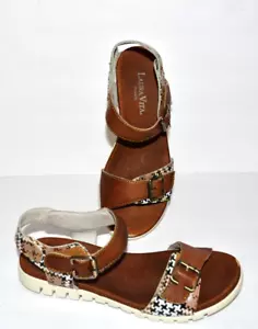 SANDALI SLINGBACK LAURA VITA IN PELLE MARRONE CON CINTURINO DONNA TG 37 *OTTIME CONDIZIONI* - Foto 1 di 11