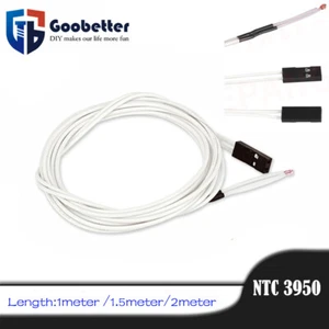 NTC 3950 100K Thermistor with 1/1.5/2 Meter Wire and Black Female 2 Pin Head - Picture 1 of 9