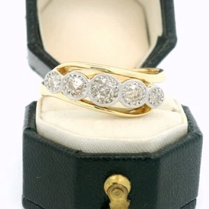 Antique 18ct Gold and Platinum Five-Stone Diamond Ring circa 1910 - Picture 1 of 6
