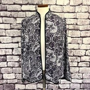 MSK Black, White & Purple Long Sleeve Jacket Size 1X Polyester & Spandex - Picture 1 of 9