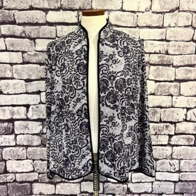 Chaqueta de manga larga MSK negra, blanca y púrpura talla 1X poliéster y spandex Foto 1 de 4