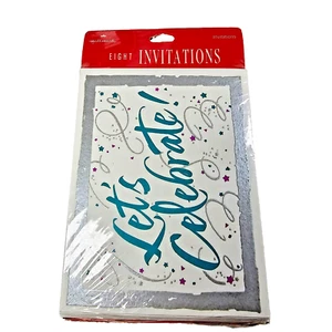 Vintage Hallmark New Years Party Invitation Cards 8pk w/ Envelopes NEW Celebrate - Picture 1 of 4