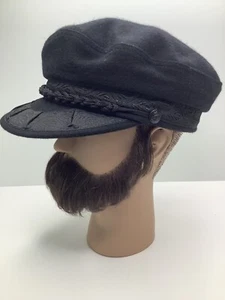 vintage AEGEAN Greek Fisherman’s Cap black wool blend made in Greece size 7 1/8 - Picture 1 of 10