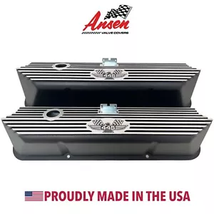 Ford FE Tall 445 American Eagle Valve Covers, Black - Diecast Aluminum - Ansen - Bild 1 von 8