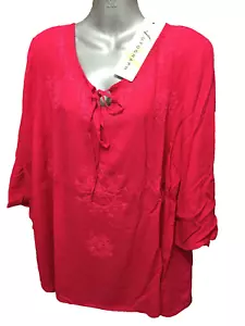 BNWT Womens Sz 18 Autograph Brand Cheesecloth Peasant Berry Tunic Top RRP $50 - Bild 1 von 3