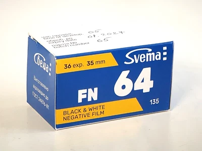 FRESH! Svema FN-64 135/35mm 36exp. ISO 64 B&W Camera Negative Film - Image 1 of 3