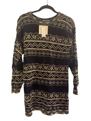 Top suéter tejido metálico negro y dorado vintage de Dana Scott Foto 1 de 4