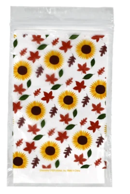 NUEVAS Bolsas de golosinas de otoño de Halloween con sello de cremallera 30 unidades ~ Hojas y girasoles Foto 1 de 2