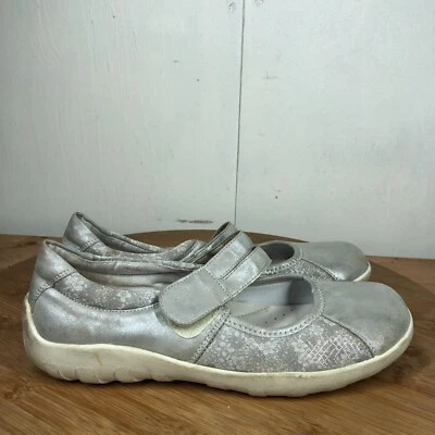Sapatos Remonte 40 Feminino 9 Mary Jane Couro Cinza Casual Clássico Flats Caminhada - Imagem 1 de 4