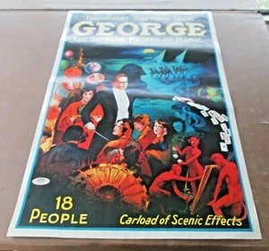 HUGE Otis Lithograph Co Poster George Supreme Master of Magic Magician Picture - Picture 1 of 6