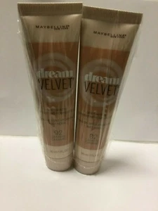 2 X Maybelline Dream VELVET Soft Matte Hydrating foundation ~CARAMEL #92 NEW - Picture 1 of 3