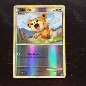 Teddiursa 65/95 Pokemon Unleashed HS Reverse Holo Common Card MP - Picture 1 of 3