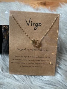 Virgo ♍️Pendant Necklace Zodiac Signs Women Chain Jewelry New stainless steel - Picture 1 of 2