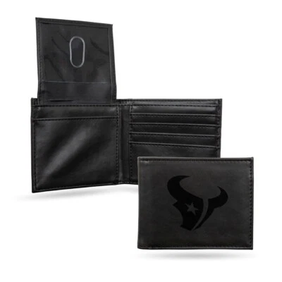 Houston Texans Laser Engraved Black Synthetic Leather Billfold Wallet - Image 1 of 3
