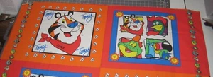 Tony Tiger Kellogg Cereal Company Fabric Tucan Sugar Pop 45"x17 1/2" Rare! 1998 - Picture 1 of 4