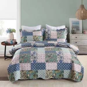 3Pcs Printed Quilts Bedspreads Set Bedding Coverlet Set B026 - Picture 1 of 5