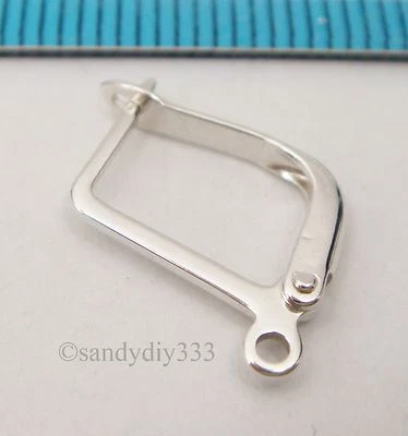 4x STERLING SILVER OVAL HOOP LEVERBACK EAR WIRE DANGLE EARWIRE EARRINGS #2466 - Image 1 of 3