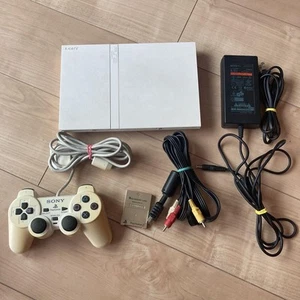 PS2 Slim Console System Ceramic White Controller SCPH-75000 Playstation 2 tested - Picture 1 of 5