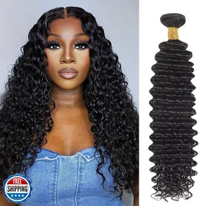 Deep Wave Human Hair Bundles 18 Inch Deep Wave Bundles 100% Unprocessed Brazi - Picture 1 of 5