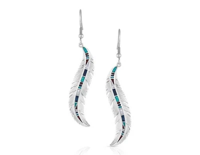 Brincos femininos Montana Silversmiths Breaking Trail Feather ER5194 - Imagem 1 de 2