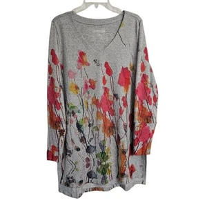 Soft Surroundings Multicolor Floral Knit Relaxed Fit Tunic Size L - Picture 1 of 8
