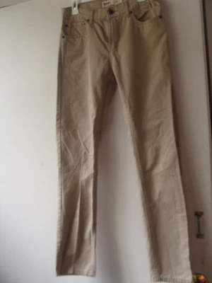 Levis Boys Youth Kids 511 Slim Pocket Jeans Pants 100% Cotton W30" x L30" Beige - Image 1 of 4