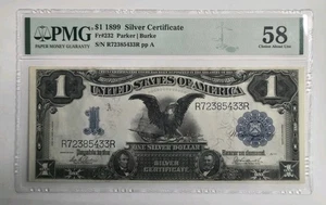 1899 $1 Black Eagle Large Size Silver Certificate Fr 232 Parker/Burke PMG 58 - Picture 1 of 4