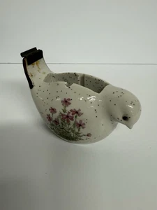 Dispensador de cinta floral mariposa pájaro cerámica de colección - Imagen 1 de 6