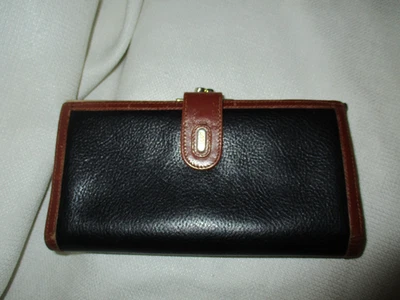 Cartera Monedero Bally Negro Marrón Vintage Todo en Uno Marco Kisslock 7.5x4" Foto 1 de 4
