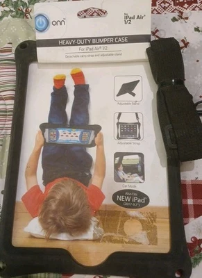 New ONN Heavy-DutyBumper Case for iPad Mini 1/2 BlackProtect tablet Cover-H19-20 - Image 1 of 2
