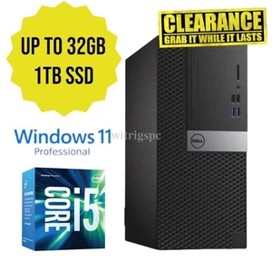 Dell Desktop Computer MT i5 up to 32GB RAM 1TB SSD PC Win10Pro Wi-Fi DVD/RW BT - Picture 1 of 7