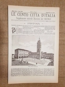 Le Cento Città d'Italia 31 maggio 1890 Pistoia Il Secolo Sonzogno Ristampa - Imagen 1 de 1