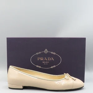 Prada 1F889D Beige Pendant Ballerina Flats - Picture 1 of 5