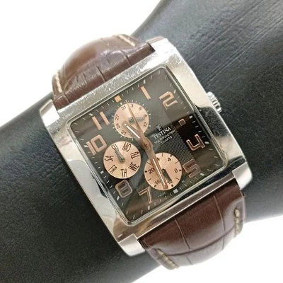 Rare FESTINA F16235 F-Multifunction Bronze Quartz Square Watch Men Vintage - Image 1 of 4