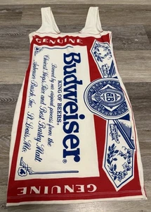 Vintage Carabella Budweiser Tank Dress 1980's Promo BUD GIRL Mini Dress-Rare EUC - Picture 1 of 10