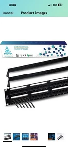 Panneau de brassage réseau LAN Cat6 UTP 48 ports 2U 110 avec gestion des câbles - Photo 1/5