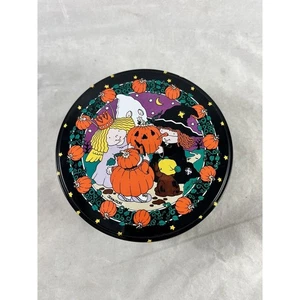 Punkin' Patch Kids Halloween Tin Round Cookies Candy Container CGD Vintage 1987 - Picture 1 of 4