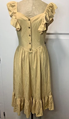 80s Montgomery Ward & Co. Young & Now Women's Beige  Dress Sz 9 - Image 1 of 4